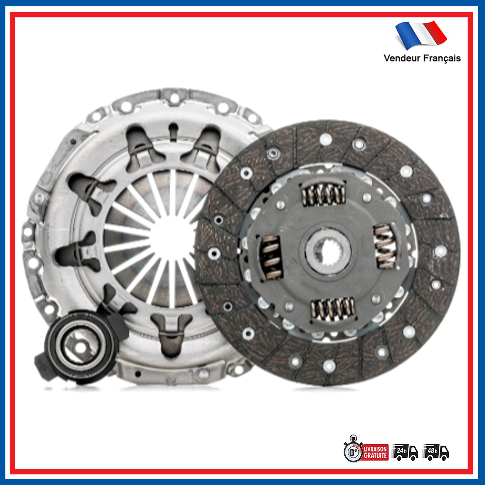 Mécanisme d'embrayage avec disque et butée pour restaurer la transmission de Peugeot 106
