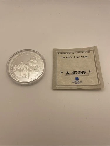 History Of America Ratification Of The Mayflower 1620 20g .999 Silver Proof Coin