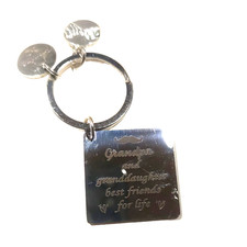 Grandpa And Granddaughter Best Friend Keychain Silver Tone