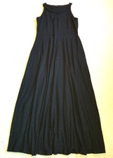 Womens Dress-TALBOTS-black cotton knit maxi lagenlook Old Money-L