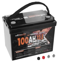 12V 100Ah Deep Cycle LiFePO4 Battery for Caravan RV BMS, Expandable 20.48kWh