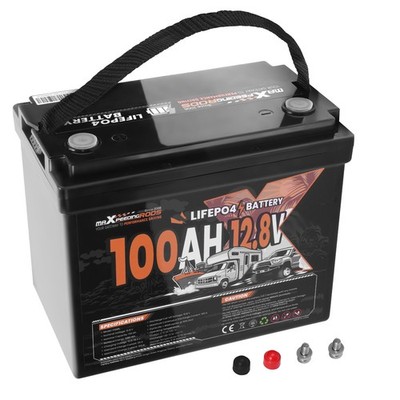 12V 100Ah Deep Cycle LiFePO4 Battery for Caravan RV BMS, Expandable 20.48kWh