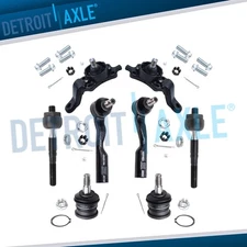 Front Upper Lower Ball Joints Inner Outer Tie Rods Kit for Toyota Tundra Sequoia