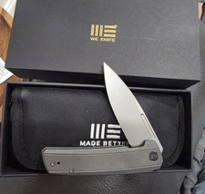 WE Knife Speedster Frame Lock 21021B-1 Knife Black 20CV Steel Gray Titanium