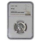 1937 Washington Quarter PF 62 NGC Silver Proof 25c Coin SKU:I23547
