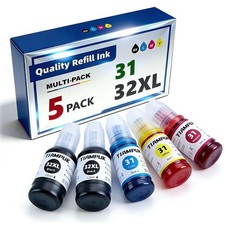 5 Pack 31 32XL Ink Bottle Refill Kit Compatible for HP Smart Tank 5101 7301 7602
