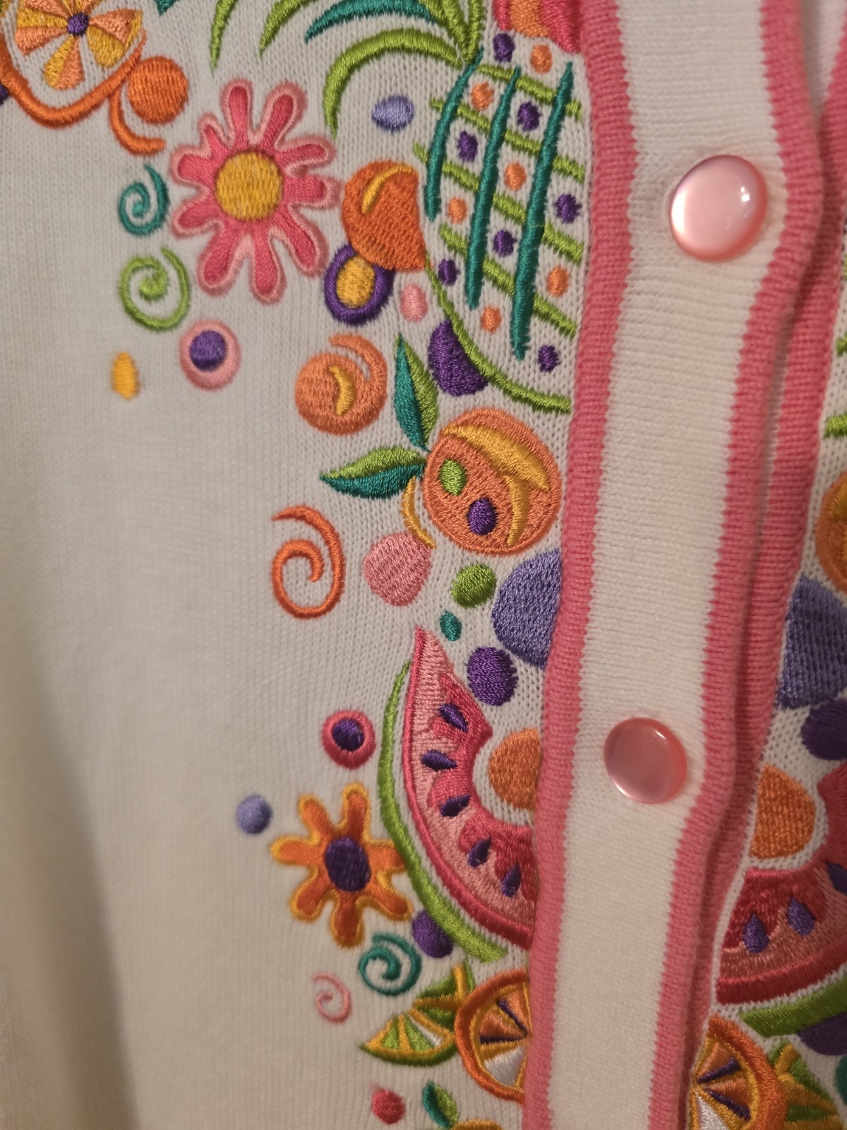 Bob Mackie Wearable Art Embroidered Cardigan  Siz… - image 3