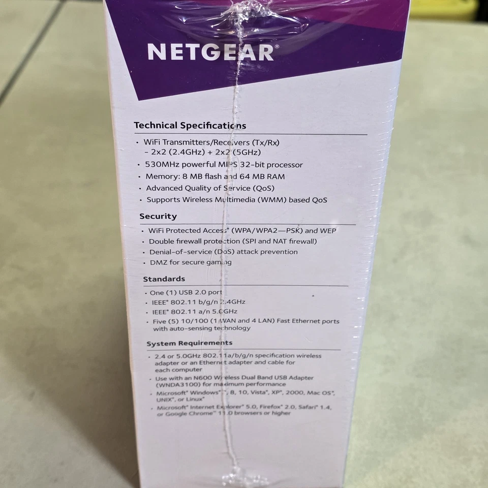 Netgear N600 WiFi Dual Band Router Model WNDR3400 - Image 3 of 4