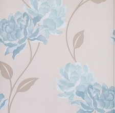 Dulux Easy Hang Peony Teal Wallpaper 10.05m X 52cm  New Floral Pattern