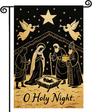 Christmas Winter Flag Jesus Nativity Garden Flag 12X18 Inch Double Sided outside
