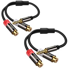AUX to RCA Y Splitter Cable 2-Pack, 3.5mm Male 2RCA 24.5 centimeters