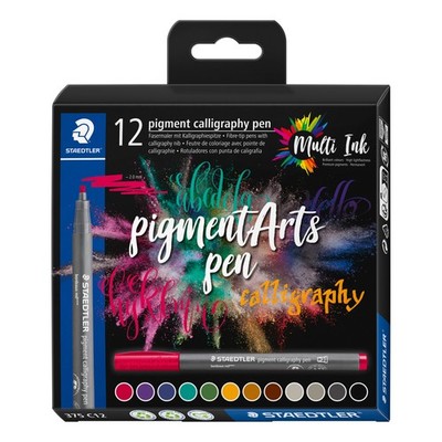 STAEDTLER Pigment Calligraphy Pen Set 12 Stk 2 mm Strichstärke für Kalligraphie