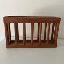 MCM Vintage Teak Magazine Rack Wall Mounting Danish Teak Goodwood