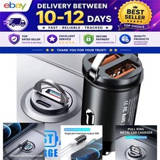 QC3.0 PD Car Charger USB Type C 12-24V Dual Port Fast Charge