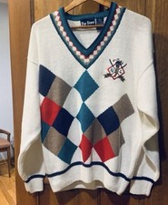 Mens L Vintage PAR FOUR V-Neck Golf Sweater