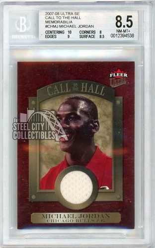Michael Jordan 2007-08 Fleer Ultra Call to the Hall Jersey Card #CH-7 BGS 8.5