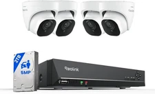 REOLINK Smart 5MP 8CH Home Security Camera System, 4pcs Wired PoE IP Cam outdoor