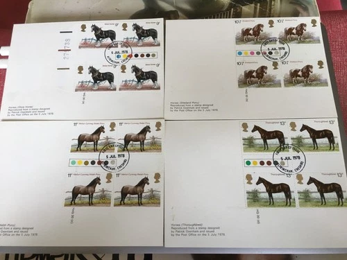 GB STAMPS PHQ CARD SET TRAFFIC LIGHT GUTTER BLOCK FIRST DAY COVER 1978 HORSES