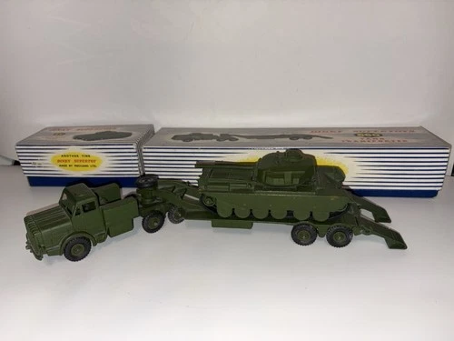 Vintage Used MECCANO DINKY Supertoys 660 Tank Transport+ 651 Centurion Tank