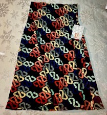 Lularoe Jill Skirt- M- NWT- Black Geometric/chain Link