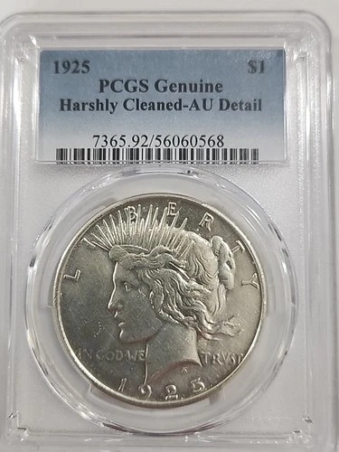 1925 Silver Peace Dollar PCGS AU Detail