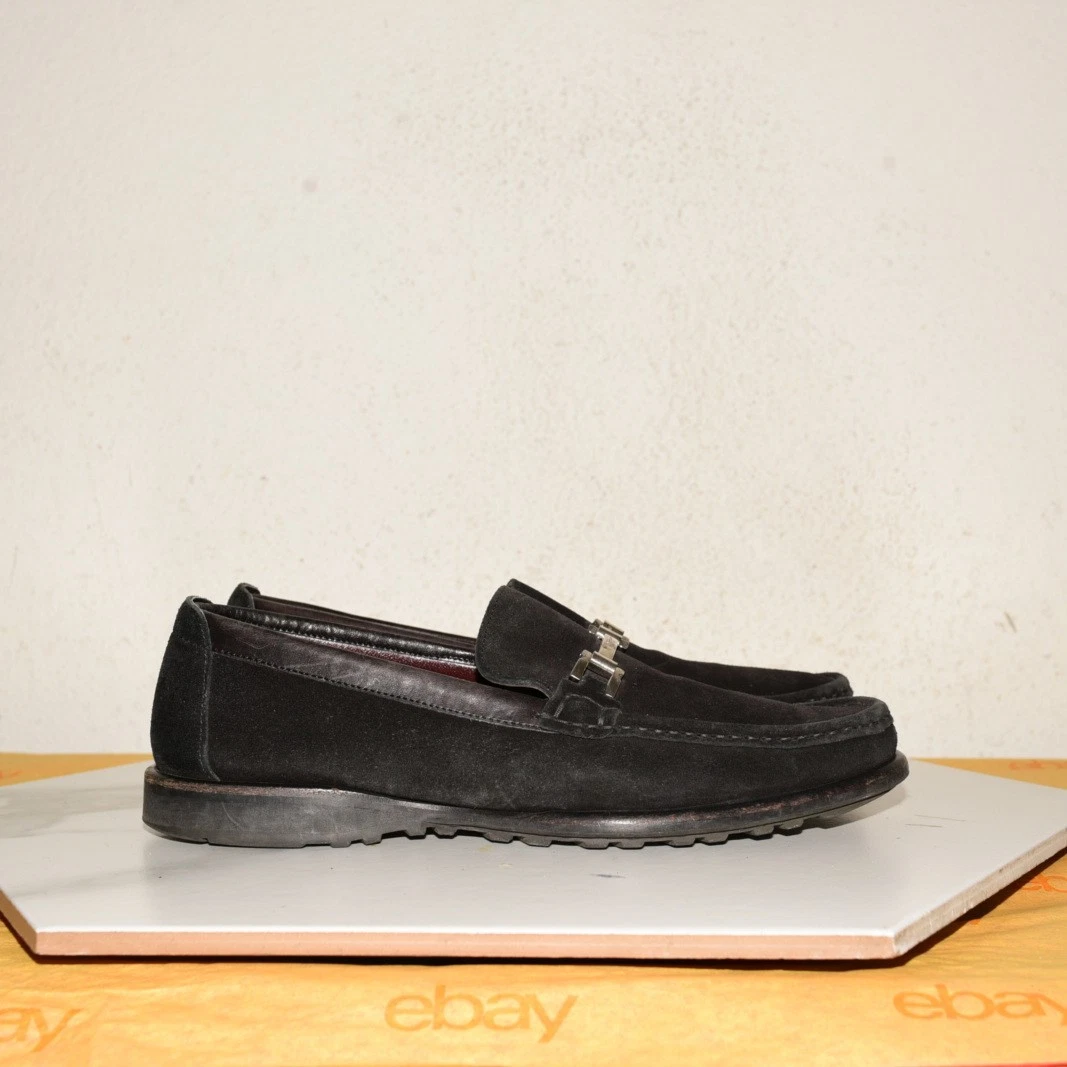 Salvatore Ferragamo Black Suede Casual Shoes for Men for  display picture 3