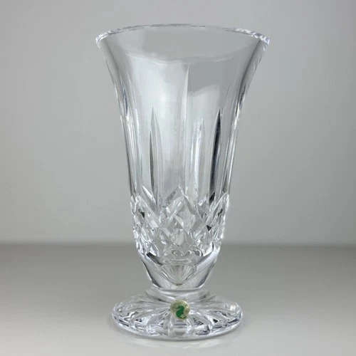 Vintage Waterford Crystal Lismore Footed Flower Vase Heavy 8 1/2" EUC
