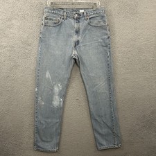 Vintage Levis Jeans Mens 34x32 Blue Denim 505 Straight Leg Light Wash 90s Adult