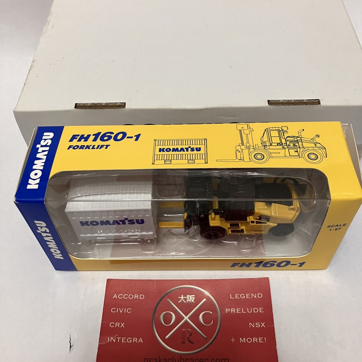 Rare Komatsu Diecast FH160-1 Forklift & Container Set Japan