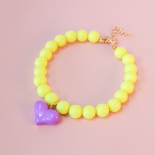 NEW Pet Puppy Cat Kitty Collar Summer Dog Collar Colorful Beads Necklace Heart