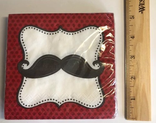 Schnurrbart Wahnsinn Getränk Cocktail Dessert Servietten Rot Party Geburtstag 16/Packung - Bild 10 von 12