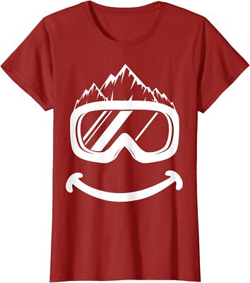 Fun Ski Sport Skiing Funny Snowboard Goggles Gift Ladies' Crewneck T-Shirt