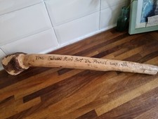 Vintage Inuit Fishing Priest Root Ball Club Burl Wood Inscribed Tool