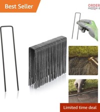 250-Pack Heavy Duty Garden Stakes 6 Inch U-Shaped Steel Ground Anchors