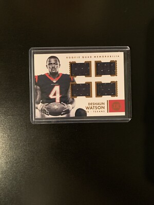 2017 Panini Encased Rookie Quad Memorabilia /49 Deshaun Watson #4 Rookie RC