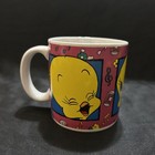 Vtg 1993 Warner Bros by Sakura Tweety Bird Coffee Mug Cup Music Flowers Yellow