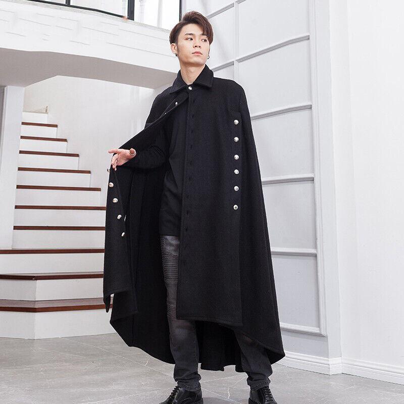 Men Elegant Party British Style Trench Coat Outwear Warlord Cloak
