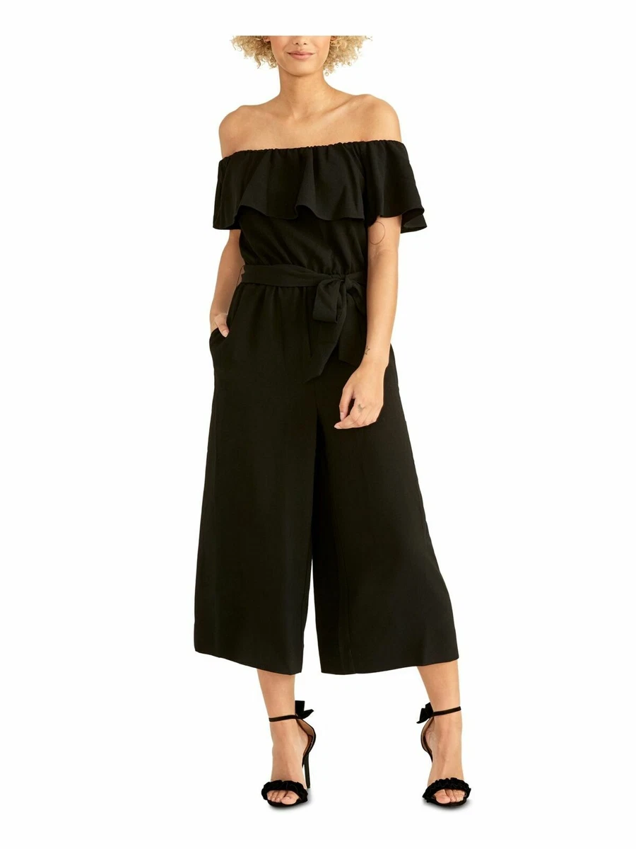 Rachel Rachel Roy Women s Daya Ruffled Off the Shoulder Jumpsuit Sz 0 MSRP 159