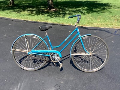 Vintage 1968 Sky Blue Schwinn Breeze Ladies Fixed Speed Bicycle