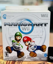 MARIO KART GAME WII W/ STEERING WHEEL NINTENDO WII 100% COMPLETE in box CIB
