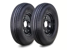 2 ZEEMAX Trailer Tire Assembly ST205/90D15 10-Ply Black Mod Rim 6 Lug on 5.5"
