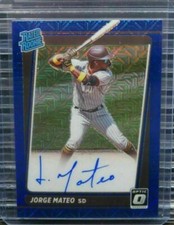 Jorge Mateo 2021 Donruss Optic Blue Prizm Rated Rookie RC Auto #99/99 #JM