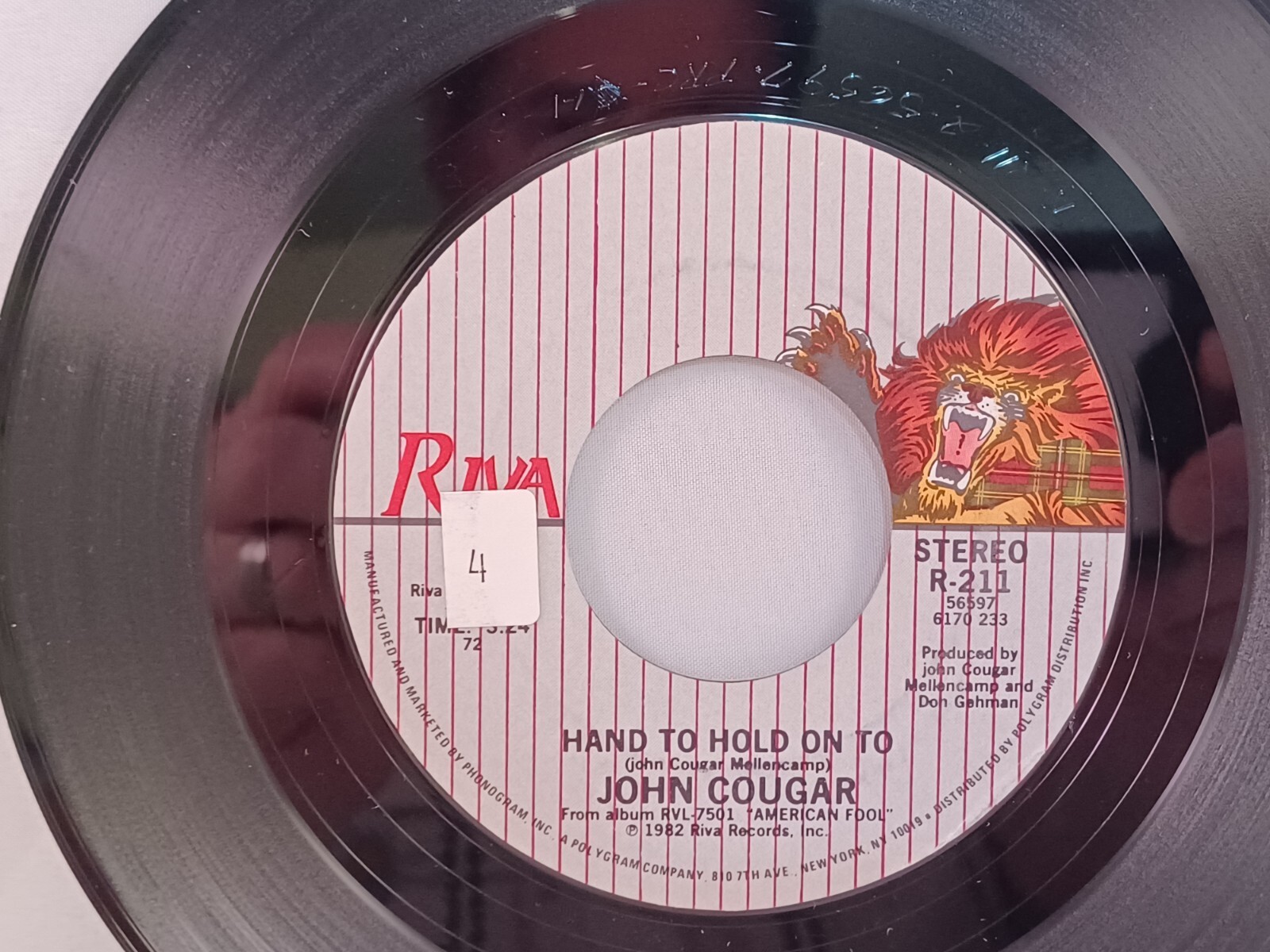 John Cougar Hand To Hold On To/Small Paradise 45 RPM Vinyl Record Tested VG thumbnail 3