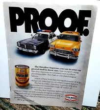 1981 Havoline Motor Oil Texaco Police Car Taxi Cab Original Print Ad