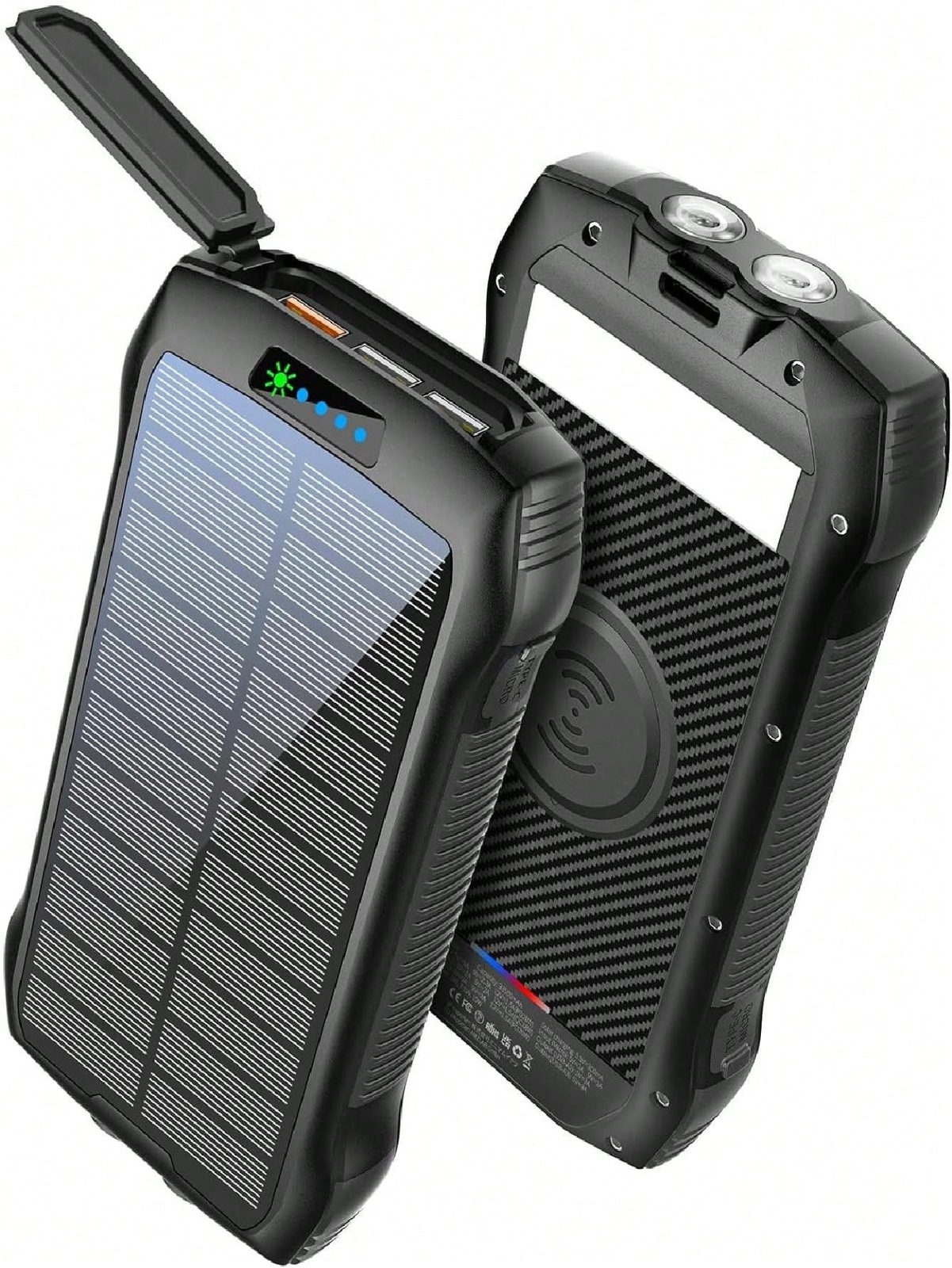 Portable Charger, Solar Power Bank 33500mAh QC3.0 18W PD 20W Fast Charging, Sola