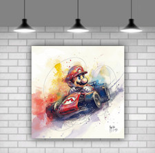 Mario cart printed wall art canvas mounted ready to hang various size available