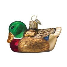 Old World Christmas MALLARD Merck Family's Glass Ornament Nice! 3" R201
