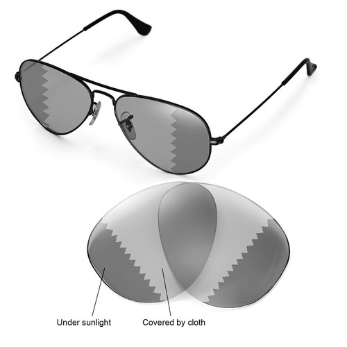 Wl Polarizzati Transition Lenti 4 Ray-Ban Aviator Large Metal RB3025 55mm - Photo 1/5