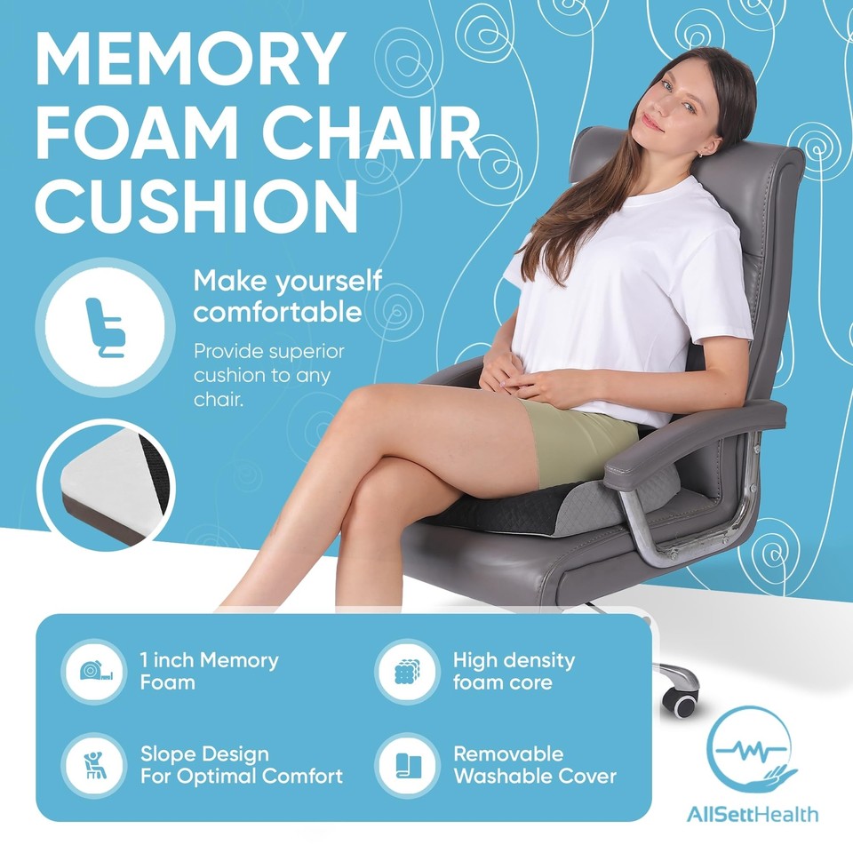 Extra Large Seat Cushion Memory Foam for Office Chair, Wheelchair
