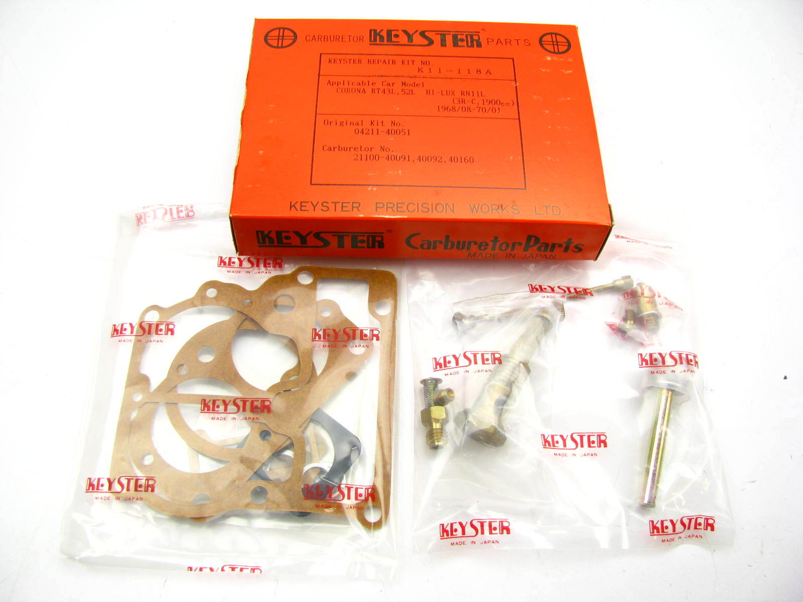 Keyster K11118A Carburetor Rebuild Kit 19681970 Toyota HILUX 3RC